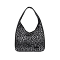 Borsa tote minimalista con stampa leopardata e finiture in pelle nera per il lavoro - Stampa Leopardata Bianca e Nera (Nero)