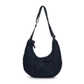 Bolso hobo retro de tela vaquera azul oscuro con correa ajustable y bolsillo frontal - Azul oscuro