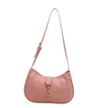 Bolso rosa de media luna para el brazo en cuero sintético con hebilla dorada - Rosa