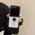 Transparent folding phone case with black ball ring stand for Samsung Galaxy Z Flip - Black / Samsung ZFlip3