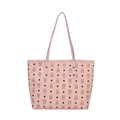 Borsa tote rosa con stampe di orsi e rombi, in pelle PU ideale per il pendolarismo - Rosa