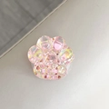 Detailed macro shot of a colorful glittery cat paw phone grip featuring heart detail - Colorful Sequins No. 6