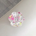 Close-up of a 3D cat paw phone grip with colorful sequins and heart-shaped glitter. - Colorful Sequins No. 7