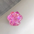 Close-up of a sparkly pink cat paw retractable phone grip with colorful sequins. - Colorful Sequins No. 9