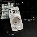 Funda de iPhone brillante con espejo de oso y colgantes de perro de globo en color plata - iPhone 7/8/SE 2020 / Plata Brillante Perro Globo Espejo Oso
