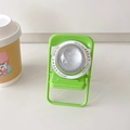 Detail of creative mini chair phone stand in bright green with silver glitter ornament - Silver Grey