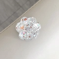 Detailed view of holographic glitter cat paw expandable phone grip with 3D design. - Colorful Sequins No. 16