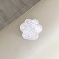Detail van de glitter kattenpoot telefoonhouder met iriserende pailletten op leer decor - Kattenpoot Houder - Zoet Hart - Wit