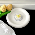 Close-up of a yellow gummy bear phone grip with Gift For You text on a white base - Magnetic Stand / Yellow