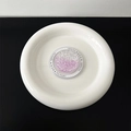 Detail of glitter gradient phone grip with Gift For You text on a white ceramic plate - Gradient Purple (Round Style)