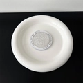 Detail of glitter-filled circular phone grip with Gift For You print and starry pattern - Silver Glitter (Round Style)