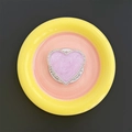 Detail of purple marble heart phone grip with sparkling rhinestones and Gift For You text - Magnetic Stand / Purple