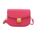 Sacoche selle rose fuchsia pour femme avec boucle dorée et bandoulière réglable - Rose rouge