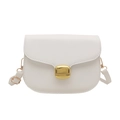 Bolso de hombro blanco minimalista con hebilla dorada y correa de piel sintética - Blanco