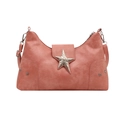 Pink punk style motor motorcycle underarm bag with large silver star metal buckle - Pink