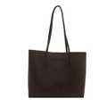 Bolso tote marrón oscuro de gran capacidad con diseño minimalista para mujer moderna - Marrón