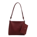 Set borsa tote vintage rosso scuro in ecopelle con tracolla decorativa con nodo elegante - Rosso