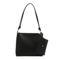 Borsa tote nera minimalista con astuccio coordinato e tracolla con nodo decorativo - Nero