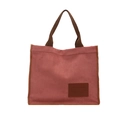 Stijlvolle retro corduroy shopper in oudroze met grote capaciteit en bruine handvatten - Roze