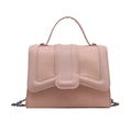 Chic pink faux leather shoulder bag with crocodile pattern and metal chain strap - Pink