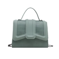 Chic mint green crossbody bag with crocodile embossing and a stylish metal chain strap - Green