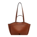 Minimalistische braune Leder-Tragetasche mit großem Fassungsvermögen und Wellenkanten - Braun