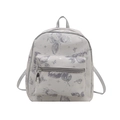Mini sac à dos avec imprimé papillon et étoiles, poche frontale et fines bretelles - Argenté