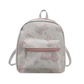 Mini sac à dos blanc en similicuir avec imprimé papillon rose et poche avant zippée - Rose