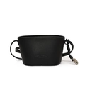Black lychee texture bucket bag with heart pendant and Fashion & Bags embossed logo - With Pendant / Black