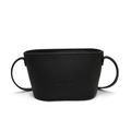 Black lychee pattern bucket bag with FASHION & BAGS embossed logo and crossbody strap - No Pendant / Black