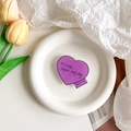 Support de téléphone cœur violet sur assiette en céramique blanche avec tulipes et décor - Style Lettre Purple Miracles