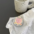 Holographic 3D bear phone grip with Gift For You print on a white base for stylish support - English Gift Magnetic Grip - Laser Bubble Bear - Blue Light