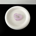 Support téléphone cœur marbre violet avec gravure handmade sur plateau d'exposition - Support Transparent-Violet Scintillant (Tag Argent Coeur Anglais)