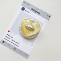 Support de téléphone cœur jaune scintillant avec gravure handmade et base étoilée - Style Magnétique-Jaune Scintillant (Tag Argent Coeur Anglais)