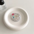 Detail of heart phone grip with colorful crystals and gold 'when I met you' text - Magnetic Heart Letter Colorful Gem (Small Heart)