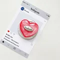 Support de téléphone cœur pailleté rouge avec gravure et base magnétique - Style Magnétique-Rouge Scintillant (Tag Argent Coeur Anglais)