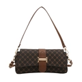 Borsa a tracolla retrò monogramma marrone con chiusura in metallo dorato - Marrone