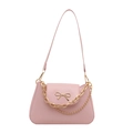 Rosa Schultertasche mit goldener Schleife und Doppelkette für Damen im 2025 Stil - Rosa