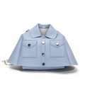 Unique light blue jacket-shaped chain crossbody bag with silver buttons and lapel - One Size(300) / Blue