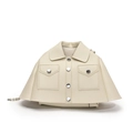 Minimalist beige jacket-shaped handbag with silver buttons and a sleek metal chain strap - One Size(300) / Off White