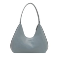 Borsa hobo minimalista blu-grigio da donna con elegante manico curvo e finitura in pelle - Blu