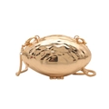 Elegante goldene Mini-Clutch in Muschelform mit Metallkette und Wellentextur - Gold