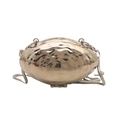 Silberne metallische Muschel-Umhängetasche mit eleganter Schlangenkette - Silber