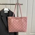 Stylish pink floral tote bag with large capacity and elegant underarm shoulder straps - Pink