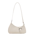 Elegante borsa a mezzaluna bianco crema con fibbia decorativa e tracolla sottile - Bianco