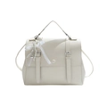 Sac messager vintage blanc crème pour femmes avec charmant nœud décoratif en perles - Blanc (Avec Pendentif)