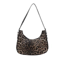 Modische Halbmond Schultertasche mit Leopardenmuster und schickem Retro-Silhouette - Braun