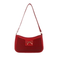 Rote Handtasche mit Krokodilmuster und goldener Schleife für Damen im modischen Look - Rot