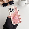 Dettaglio del design della ballerina 3D su custodia iPhone glitter rosa con perle - Custodia Crema-Glitter-Strass Ragazza di Balletto-Rosa / iPhone 7/8/SE 2020