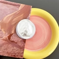 Close-up of a white magnetic phone grip on a stylish ceramic plate and magazine background - Transparent Magnetic Retro Round Silver